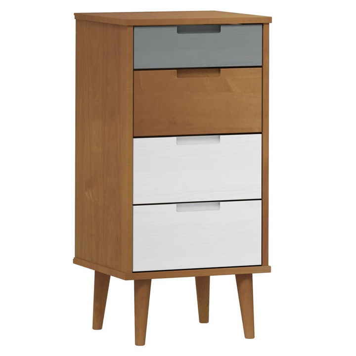 MOLDE Solid Pine Drawer Cabinet - Rustic Brown, 40x35x82cm | Scandinavian Style Storage Solution - Premium  from Home Treasures - Just £112.99! Shop now at Home Treasures