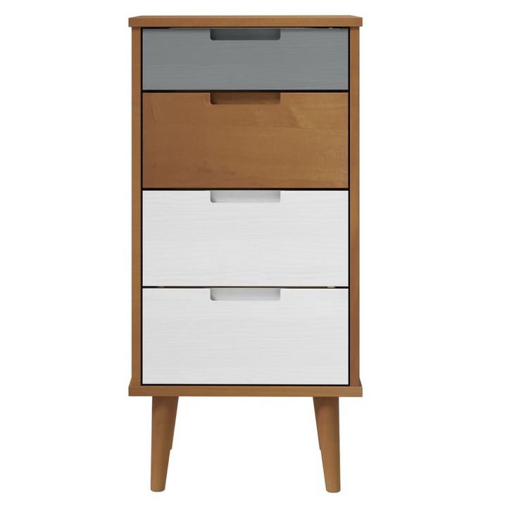 MOLDE Solid Pine Drawer Cabinet - Rustic Brown, 40x35x82cm | Scandinavian Style Storage Solution - Premium  from Home Treasures - Just £112.99! Shop now at Home Treasures