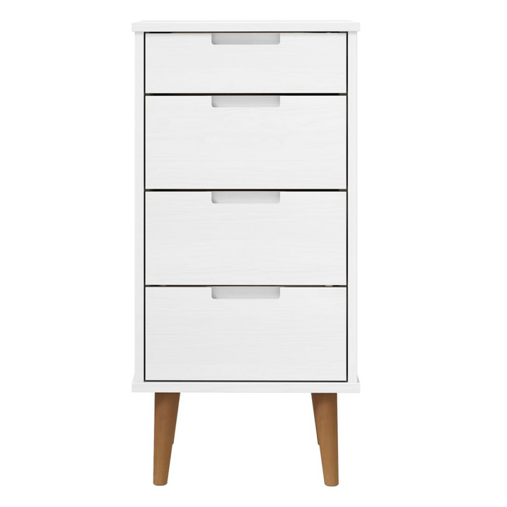 MOLDE Solid Pine Drawer Cabinet, White Finish, 40 x 35 x 82cm - Scandinavian Style Storage Solution - Premium  from Home Treasures - Just £124.99! Shop now at Home Treasures