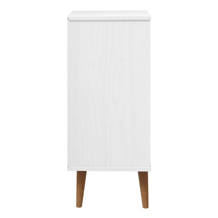 MOLDE Solid Pine Drawer Cabinet, White Finish, 40 x 35 x 82cm - Scandinavian Style Storage Solution - Premium  from Home Treasures - Just £124.99! Shop now at Home Treasures