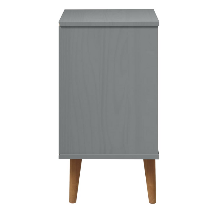 MOLDE Scandinavian Bedside Cabinet in Grey, Solid Pine Wood, 40x35x65 cm - Elegant & Durable Nightstand - Premium  from Home Treasures - Just £85.99! Shop now at Home Treasures