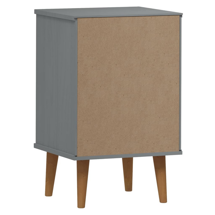 MOLDE Scandinavian Bedside Cabinet in Grey, Solid Pine Wood, 40x35x65 cm - Elegant & Durable Nightstand - Premium  from Home Treasures - Just £85.99! Shop now at Home Treasures