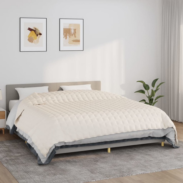 Light Cream Weighted Blanket 11 kg - 235x290 cm | Weighted Comfort Blanket | 100% Cotton Fabric - Premium  from Home Treasures - Just £88.99! Shop now at Home Treasures