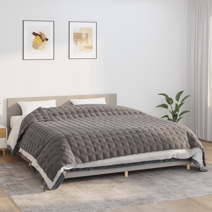 Weighted Blanket - 15 kg, Grey, 235x290 cm, Premium Fabric for Optimal Comfort & Sleep Improvement - Premium  from Home Treasures - Just £100.99! Shop now at Home Treasures