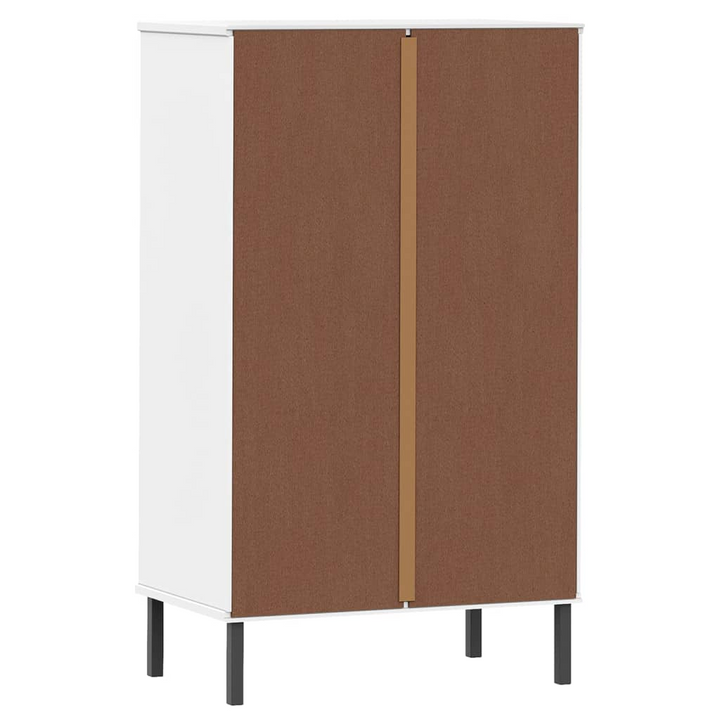 OSLO Shoe Cabinet - Solid Pine Wood & Metal Legs, White Finish - Stylish & Functional Shoe Organizer - Premium  from Home Treasures - Just £146.99! Shop now at Home Treasures