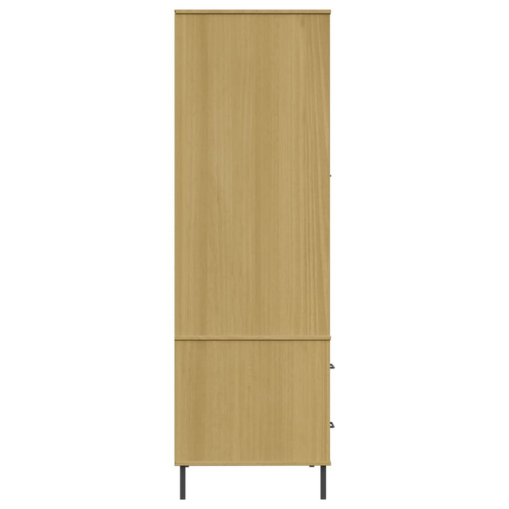 OSLO Elegant and Sturdy Solid Pine Two Door Wardrobe in Brown, 90 x 55 x 172.5cm | Ample Storage Space, Rustic Design - Premium  from Home Treasures - Just £371.99! Shop now at Home Treasures