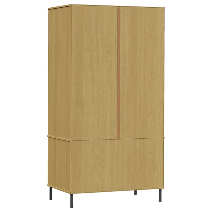 OSLO Elegant and Sturdy Solid Pine Two Door Wardrobe in Brown, 90 x 55 x 172.5cm | Ample Storage Space, Rustic Design - Premium  from Home Treasures - Just £371.99! Shop now at Home Treasures