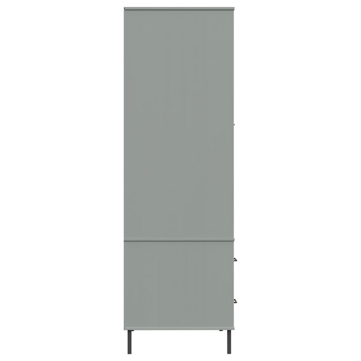 Solid Pine OSLO Wardrobe with Metal Legs in Grey, 90 x 55 x 172.5 cm – Stylish & Durable Storage Solution - Premium  from Home Treasures - Just £365.99! Shop now at Home Treasures