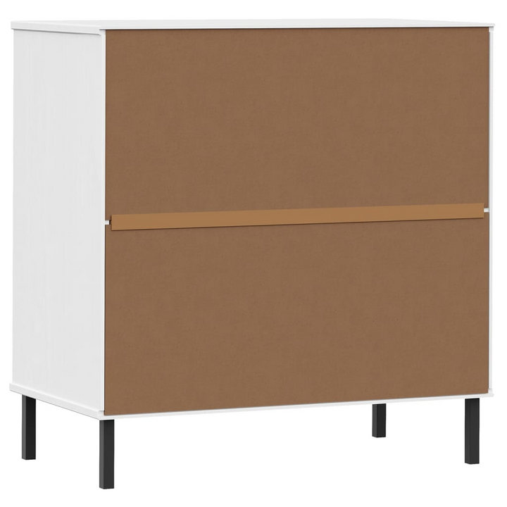 Stylish OSLO Solid Pine Wood Sideboard with 3 Drawers in White - 77x40x79.5 cm | Industrial Design & Ample Storage - Premium  from Home Treasures - Just £138.99! Shop now at Home Treasures