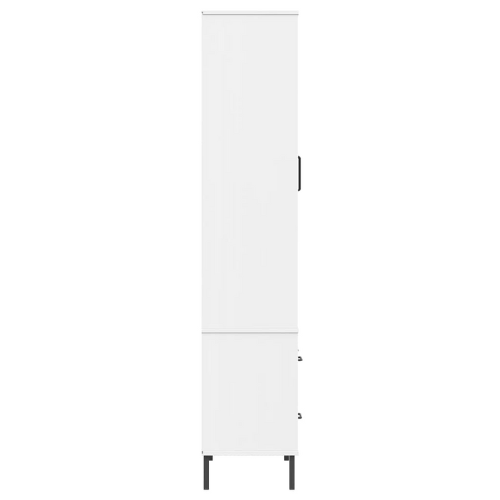 OSLO Solid Wood Highboard with Metal Legs, White 85x35x172.5 cm - Stylish Durable Storage - Premium  from Home Treasures - Just £320.99! Shop now at Home Treasures