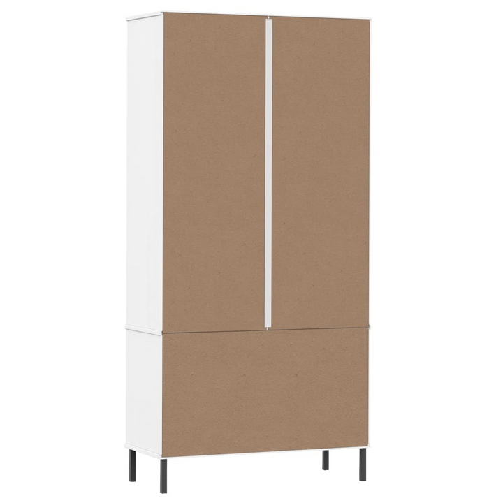 OSLO Solid Wood Highboard with Metal Legs, White 85x35x172.5 cm - Stylish Durable Storage - Premium  from Home Treasures - Just £320.99! Shop now at Home Treasures