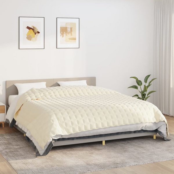 Weighted Blanket, Light Cream, 220x260 cm, 15 kg, Premium Fabric for Better Sleep - Premium  from Home Treasures - Just £88.99! Shop now at Home Treasures