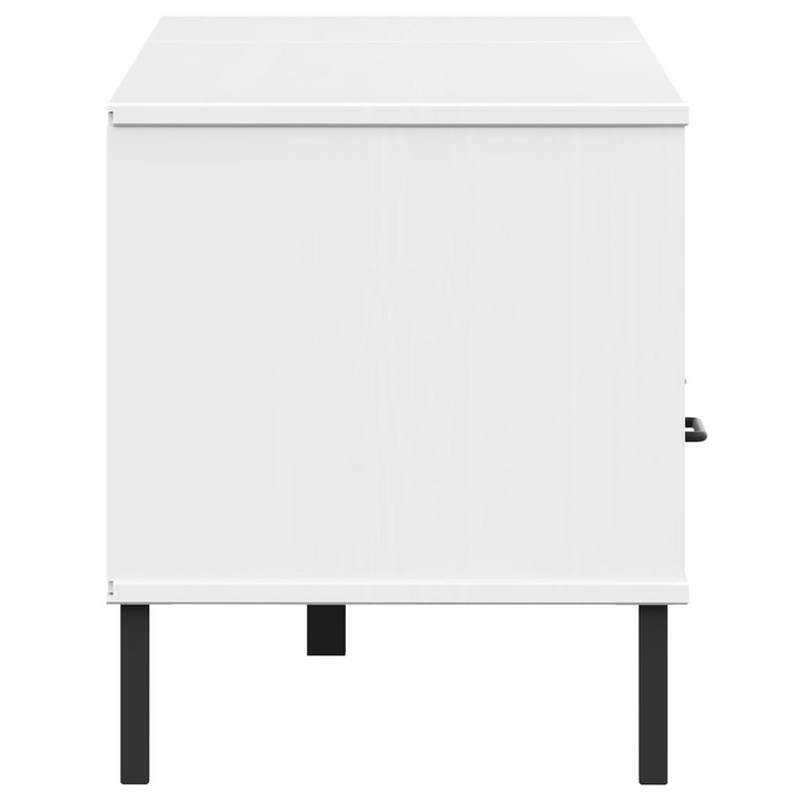 OSLO TV Cabinet with Metal Legs - Solid Pine Wood, White, Stylish & Durable Entertainment Center - Premium  from Home Treasures - Just £132.99! Shop now at Home Treasures