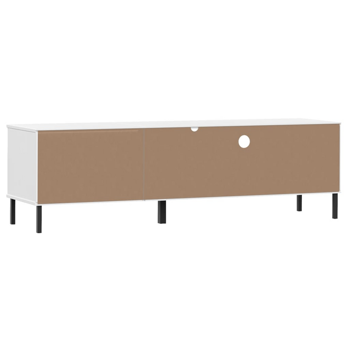 OSLO TV Cabinet with Metal Legs - Solid Pine Wood, White, Stylish & Durable Entertainment Center - Premium  from Home Treasures - Just £132.99! Shop now at Home Treasures