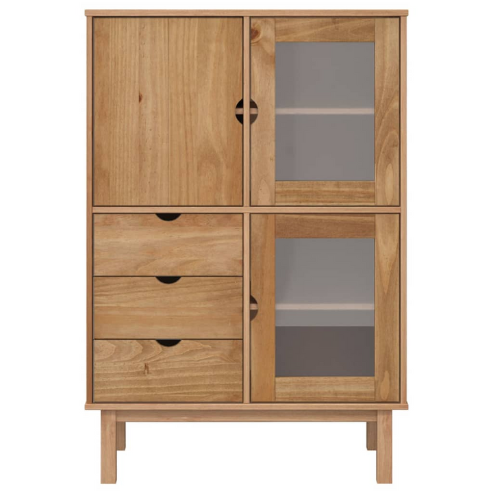 OTTA Highboard 85x43x125 cm - Solid Pine Wood Storage Cabinet with Drawers and Shelves | Rustic Charm, Durable and Versatile - Premium  from Home Treasures - Just £320.99! Shop now at Home Treasures