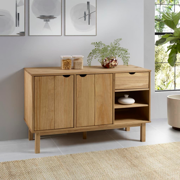 OTTA Solid Wood Pine Sideboard - 114x43x73.5 cm | Scandinavian Design | Ample Storage with Drawer and Compartments - Premium  from Home Treasures - Just £179.99! Shop now at Home Treasures