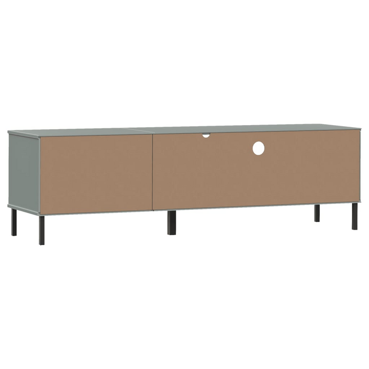 OSLO Grey Solid Wood Pine TV Cabinet with Metal Legs - Trendy & Practical Media Unit - Premium  from Home Treasures - Just £136.99! Shop now at Home Treasures