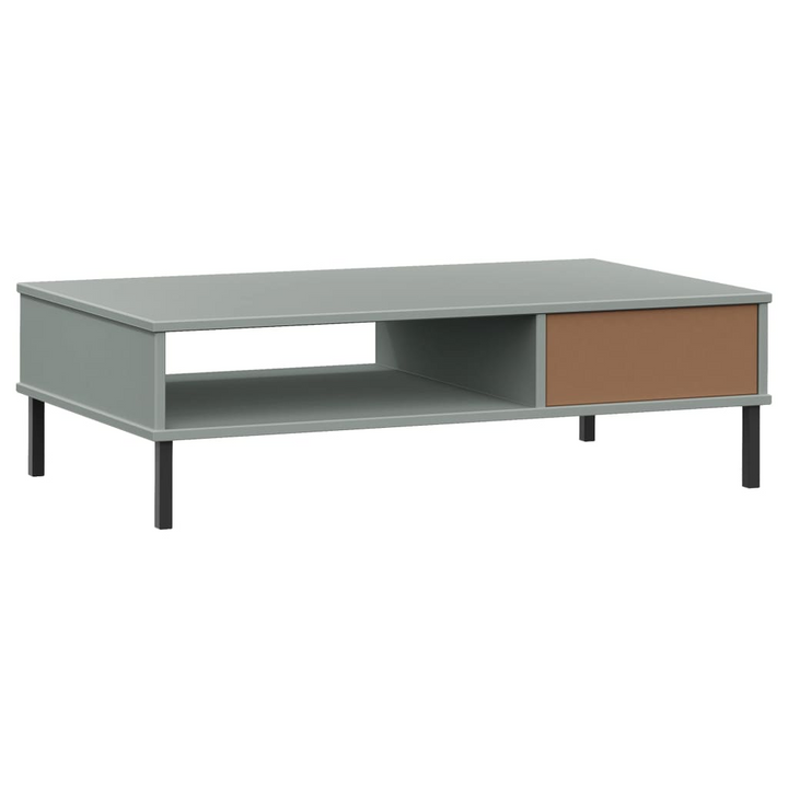 OSLO Grey Solid Wood Pine Coffee Table with Metal Legs - Stylish & Durable for Modern Living Rooms - Premium  from Home Treasures - Just £55.99! Shop now at Home Treasures