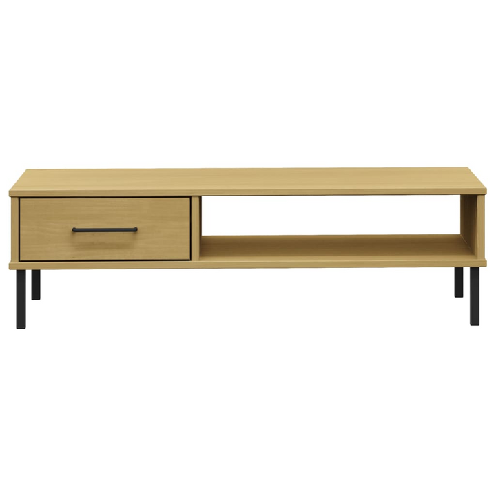 OSLO Solid Pine Wood Coffee Table with Metal Legs | Rustic & Durable Living Room Furniture - Premium  from Home Treasures - Just £53.99! Shop now at Home Treasures