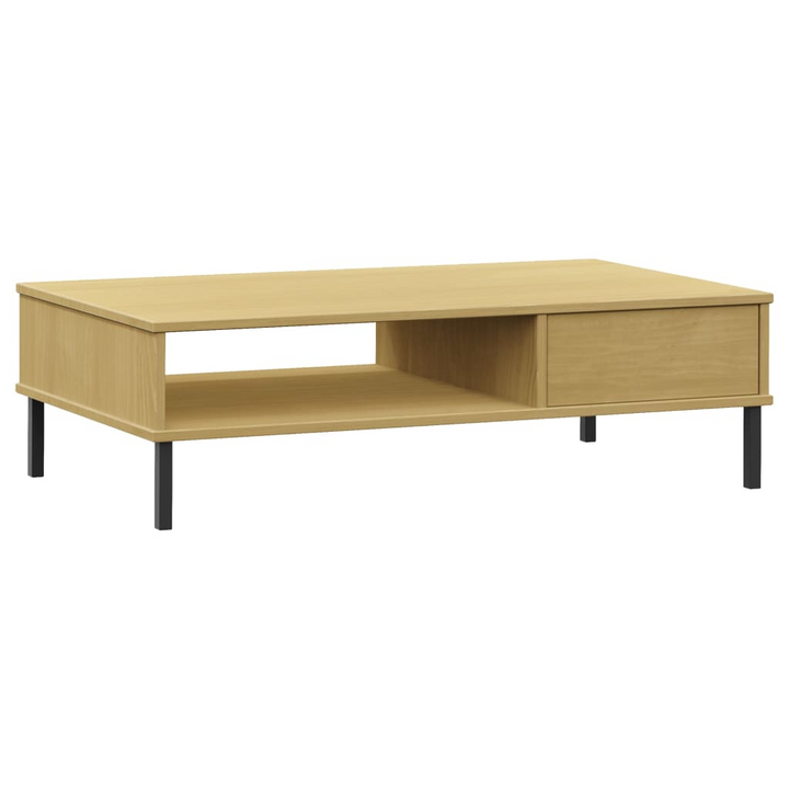 OSLO Solid Pine Wood Coffee Table with Metal Legs | Rustic & Durable Living Room Furniture - Premium  from Home Treasures - Just £53.99! Shop now at Home Treasures