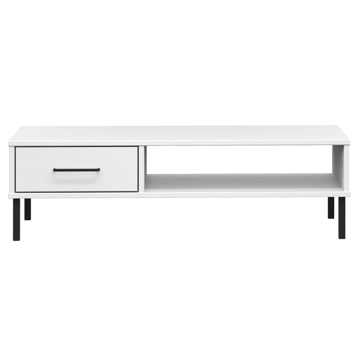 OSLO White Solid Pine Wood Coffee Table with Metal Legs - Stylish & Durable Living Room Accent Piece - Premium  from Home Treasures - Just £56.99! Shop now at Home Treasures