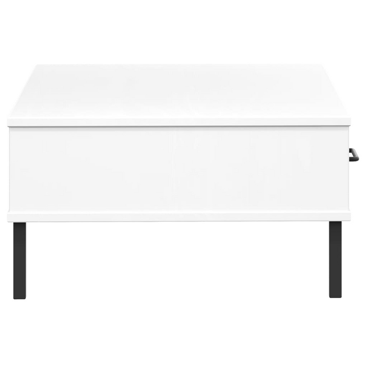 OSLO White Solid Pine Wood Coffee Table with Metal Legs - Stylish & Durable Living Room Accent Piece - Premium  from Home Treasures - Just £56.99! Shop now at Home Treasures