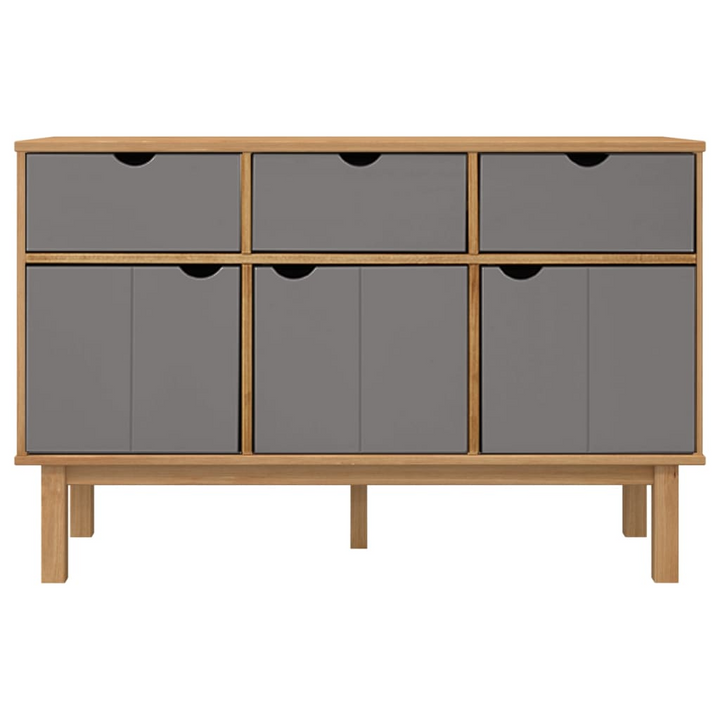 OTTA Sideboard in Brown and Grey - Solid Pine Wood with Ample Storage 114x43x73.5 cm - Stylish and Functional Furniture - Premium  from Home Treasures - Just £219.99! Shop now at Home Treasures