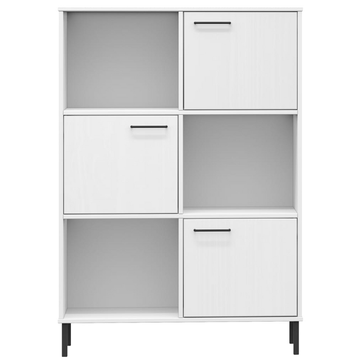 OSLO Bookcase with Metal Legs - Solid Wood, White, 90x35x128.5 cm - Premium  from Home Treasures - Just £139.99! Shop now at Home Treasures