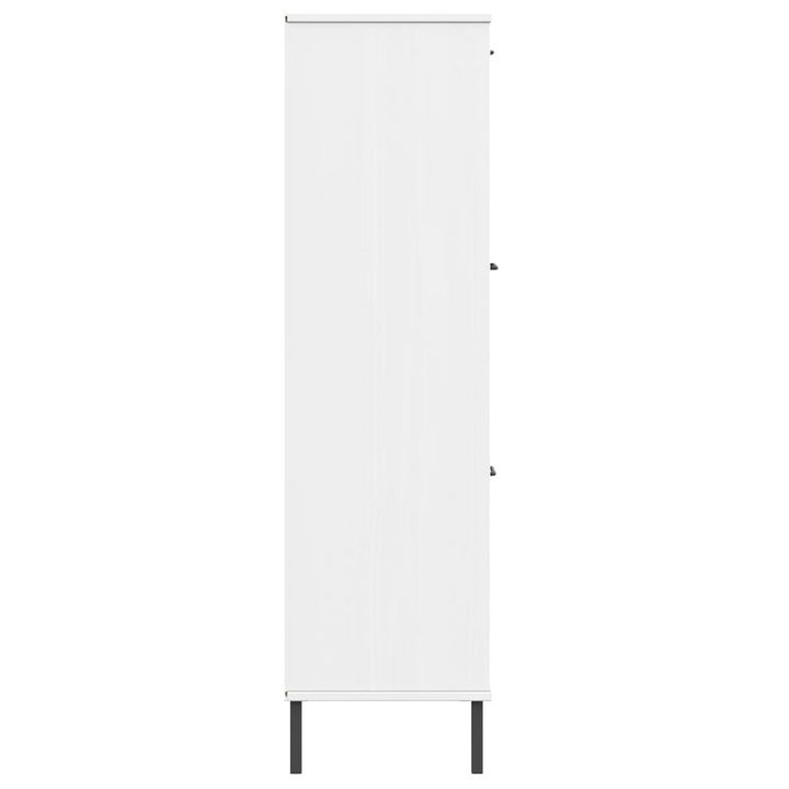 OSLO Bookcase with Metal Legs - Solid Wood, White, 90x35x128.5 cm - Premium  from Home Treasures - Just £139.99! Shop now at Home Treasures