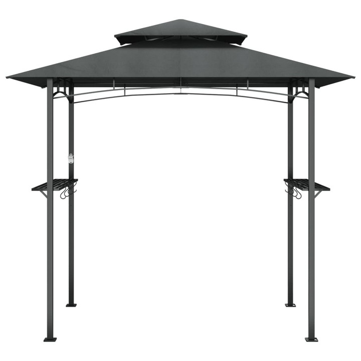 Sturdy Anthracite BBQ Gazebo with Side Shelves - 240x150x243 cm Steel Frame, Water-Resistant Roof, and Practical Design - Premium BBQ from Home Treasures - Just £220.99! Shop now at Home Treasures