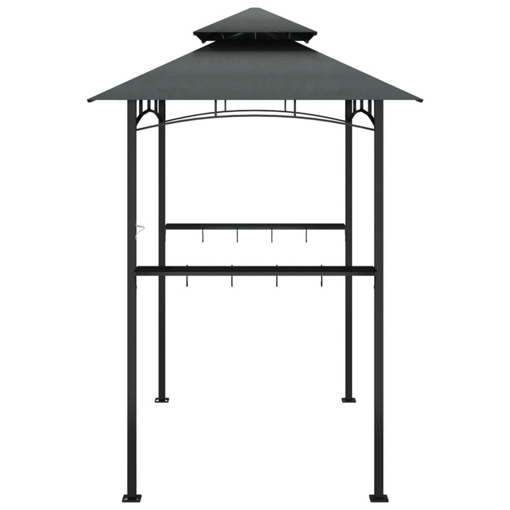 Sturdy Anthracite BBQ Gazebo with Side Shelves - 240x150x243 cm Steel Frame, Water-Resistant Roof, and Practical Design - Premium BBQ from Home Treasures - Just £220.99! Shop now at Home Treasures