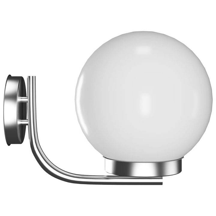 Globe Garden Wall Light - Stylish Outdoor Illumination with Stainless Steel Holder and Durable Plastic Shade - Premium  from Home Treasures - Just £43.99! Shop now at Home Treasures