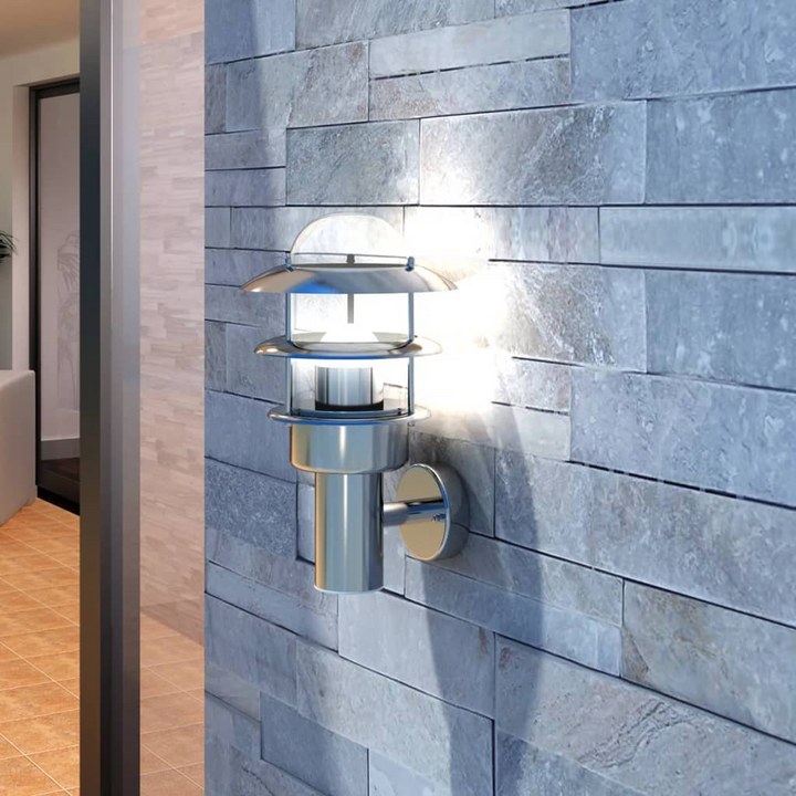 Elegant Torch Style Patio Wall Light - Waterproof Stainless Steel Outdoor Lamp for Porches, Patios, and Gardens - Premium  from Home Treasures - Just £33.99! Shop now at Home Treasures