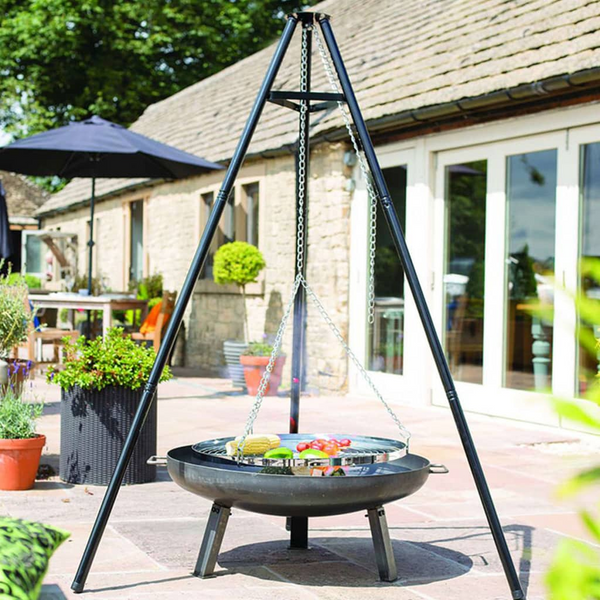 RedFire Tripod Grill in Black – Adjustable Height, Durable Chrome-Plated Steel, Perfect for Campfires and Outdoor Cooking - Premium  from Home Treasures - Just £125.99! Shop now at Home Treasures