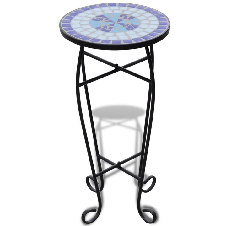 Elegant Blue & White Mosaic Side Table - Weatherproof, Versatile, and Stylish for Any Outdoor Space - Premium  from Home Treasures - Just £41.99! Shop now at Home Treasures