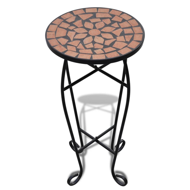 Chic Mosaic Side Table (Terracotta) - Elegant Outdoor and Indoor Accent Table with Weatherproof Ceramic Top - Premium  from Home Treasures - Just £44.99! Shop now at Home Treasures