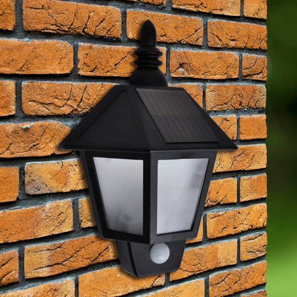 Solar Wall Lamp with Motion Sensor - Black | Energy Efficient Outdoor Lighting for Gardens, Patios, and Paths - Premium  from Home Treasures - Just £23.99! Shop now at Home Treasures