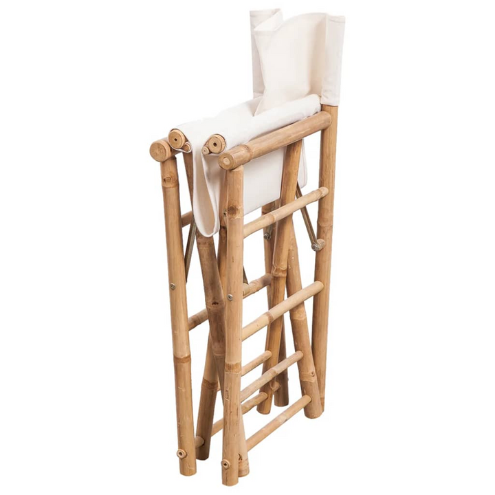 Folding Director's Chair 2 pcs Bamboo and Canvas - Weather-Resistant, Strong and Durable - Premium  from Home Treasures - Just £102.99! Shop now at Home Treasures