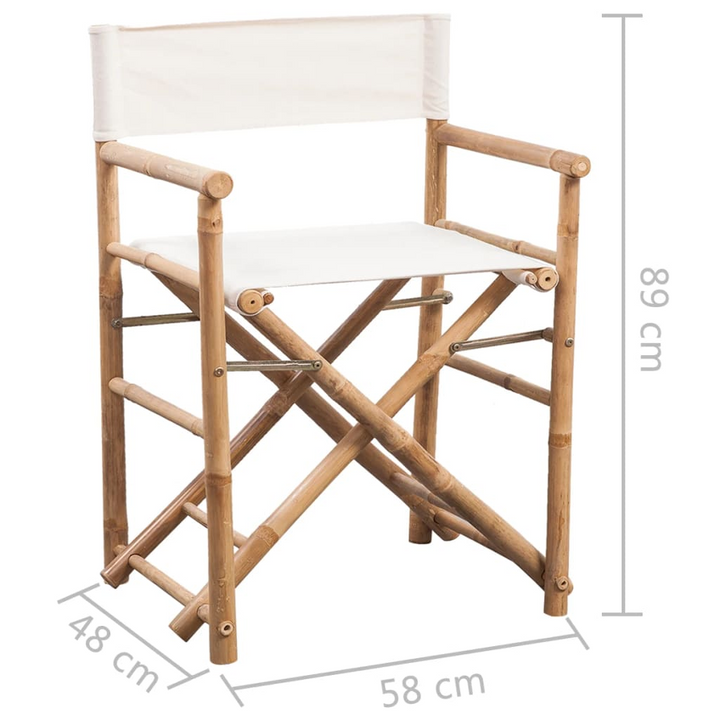 Folding Director's Chair 2 pcs Bamboo and Canvas - Weather-Resistant, Strong and Durable - Premium  from Home Treasures - Just £102.99! Shop now at Home Treasures