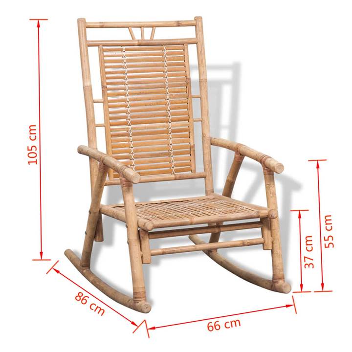 Bamboo Rocking Chair - Durable & Stylish Indoor/Outdoor Seating - Premium  from Home Treasures - Just £105.99! Shop now at Home Treasures