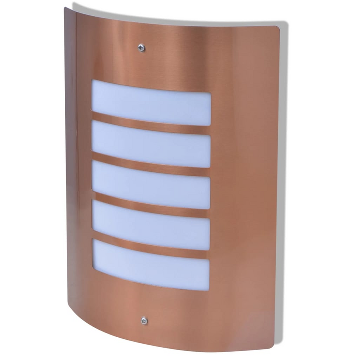 Stainless Steel Rectangular Outdoor Wall Light with Copper Finish - Weatherproof, Modern Garden & Porch Lighting - Premium  from Home Treasures - Just £28.99! Shop now at Home Treasures