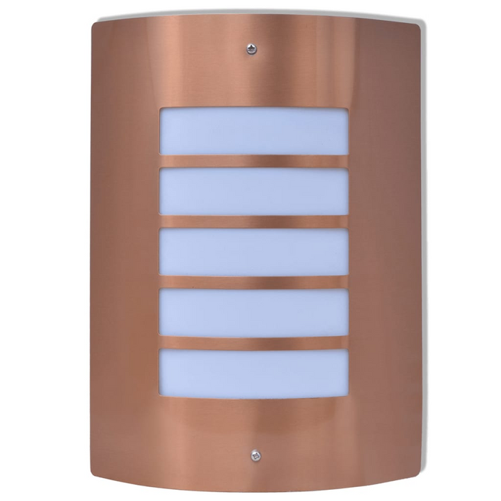 Stainless Steel Rectangular Outdoor Wall Light with Copper Finish - Weatherproof, Modern Garden & Porch Lighting - Premium  from Home Treasures - Just £28.99! Shop now at Home Treasures