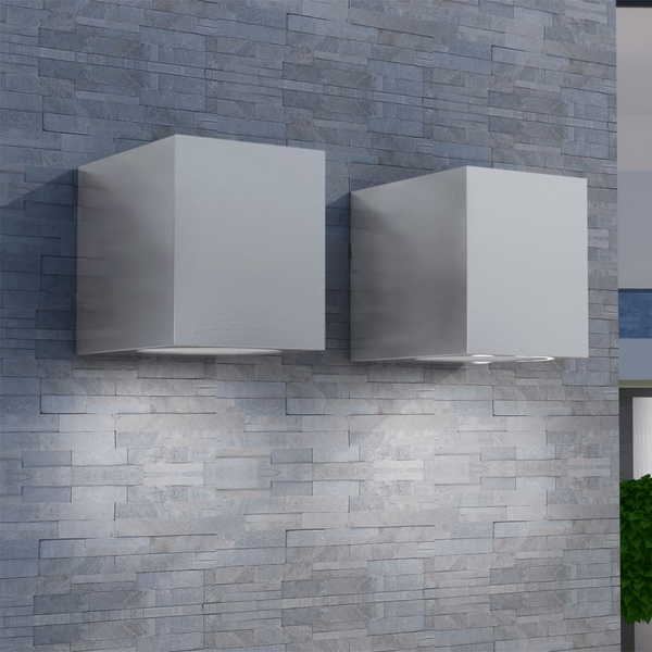 Modern Cube Outdoor Wall Lights, Set of 2 - Weatherproof, Stylish Aluminium Design, Perfect for Garden & Front Porch - Premium  from Home Treasures - Just £29.99! Shop now at Home Treasures