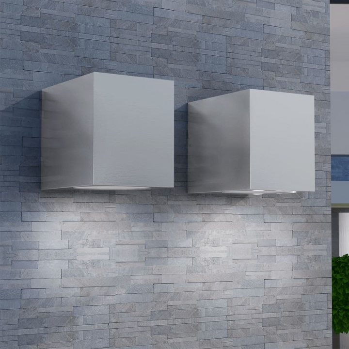 Modern Cube Outdoor Wall Lights, Set of 2 - Weatherproof, Stylish Aluminium Design, Perfect for Garden & Front Porch - Premium  from Home Treasures - Just £28.99! Shop now at Home Treasures