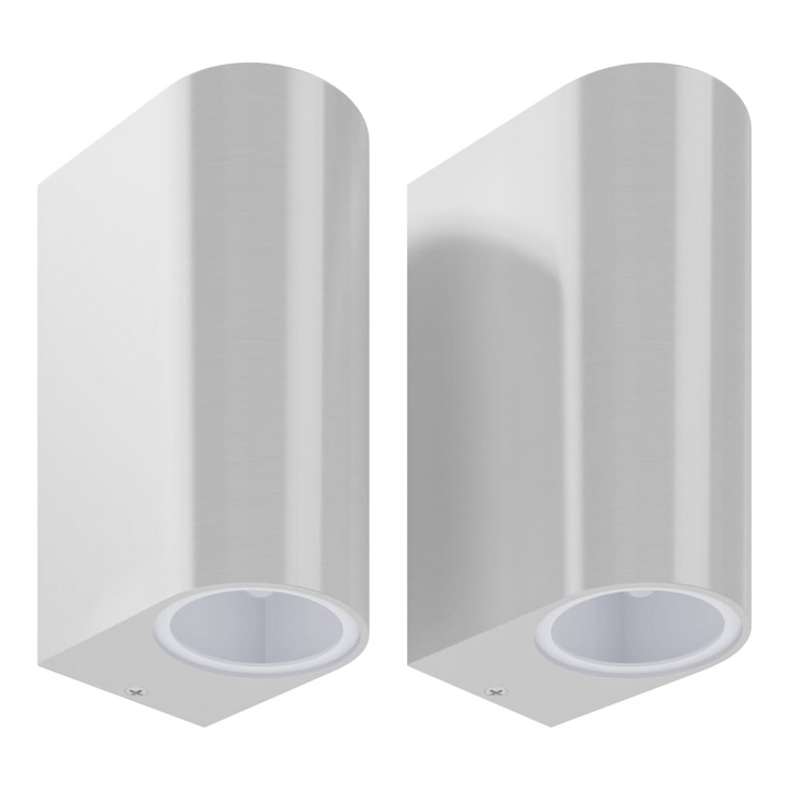 Modern Up/Down Outdoor Wall Lights, Set of 2 in Silver - Weatherproof, Stylish & Durable Lighting Solution - Premium  from Home Treasures - Just £41.99! Shop now at Home Treasures