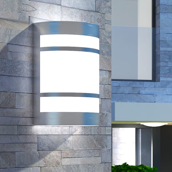 Elegant Stainless Steel Cubed Outdoor Wall Light - Weatherproof, Modern Design - Perfect for Gardens, Driveways, and Porches - Premium  from Home Treasures - Just £26.99! Shop now at Home Treasures