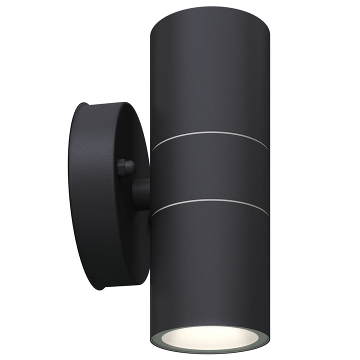 Modern Up/Down Outdoor LED Wall Lights, Set of 2 - Stainless Steel Black, Weatherproof IP44, Energy Efficient Warm White Lighting - Premium  from Home Treasures - Just £50.99! Shop now at Home Treasures