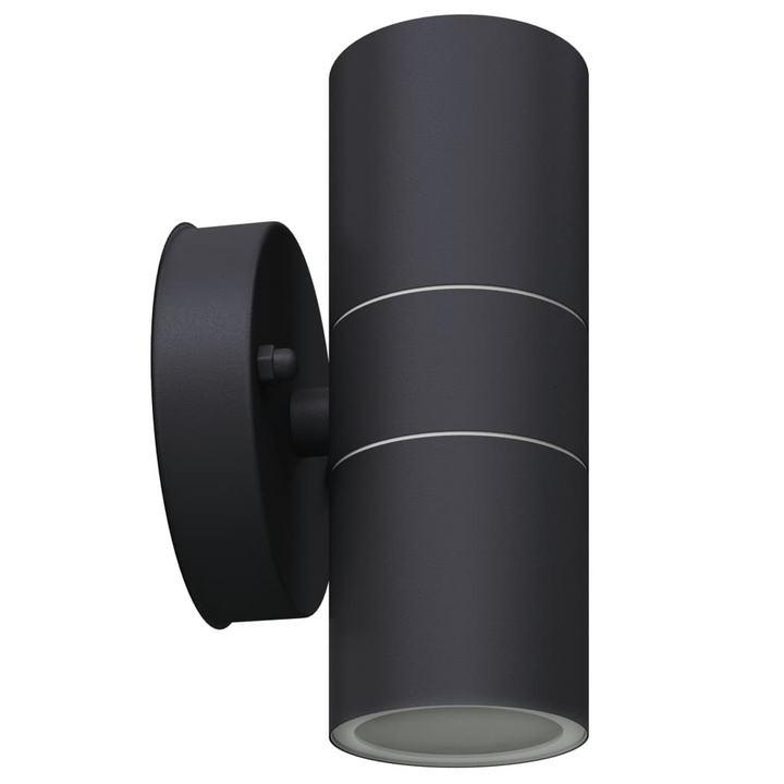 Modern Up/Down Outdoor LED Wall Lights, Set of 2 - Stainless Steel Black, Weatherproof IP44, Energy Efficient Warm White Lighting - Premium  from Home Treasures - Just £50.99! Shop now at Home Treasures