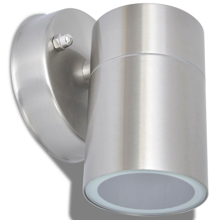 Elegant Outdoor Down Lights, Set of 2 - Stainless Steel (Silver) | Weatherproof IP44 Rating, Warm White LED Compatible - Premium  from Home Treasures - Just £38.99! Shop now at Home Treasures