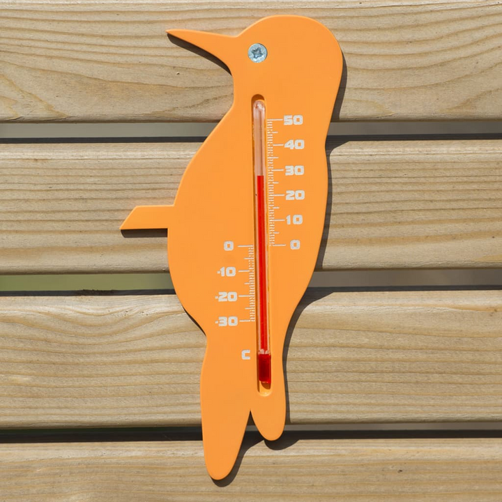 Nature Outdoor Wall Thermometer - Finch Shaped, Weather-Resistant, Orange ABS Plastic - Premium  from Home Treasures - Just £13.99! Shop now at Home Treasures